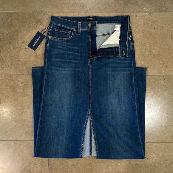 Ramy Brook Madalyn High-Rise Front-Slit Denim Maxi Skirt (Medium Wash Denim) - Picture 14 of 16